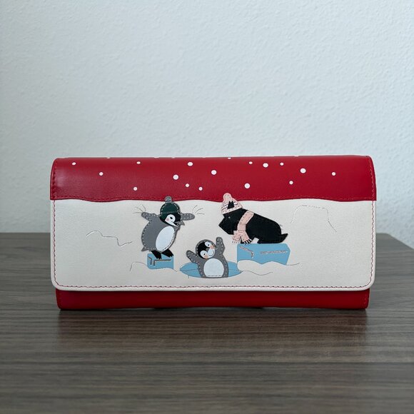 RADLEY LONDON Handbags - Radley London Hole Lotta Fun Large Leather Flapover Wallet Red